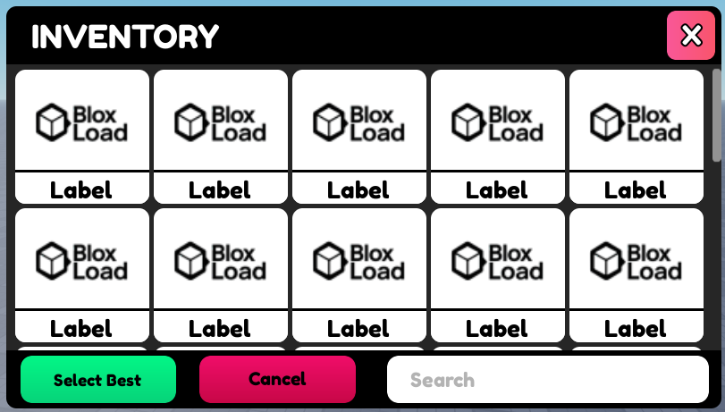 Roblox Inventory UI Template – Clean Design Only | No Scripts | Easy to Customize